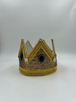 Корона Короля из парчи с черными камнями 