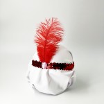 Повязка 30-е пайетки с пером красная