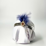 Повязка 30-е пайетки с пером серебро