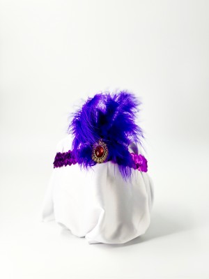 Повязка 30-е пайетки с пером фиолетовая