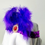 Повязка 30-е пайетки с пером фиолетовая