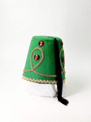 Шляпа вязаная Турецкая зеленая с дредами