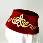 Феска восточная бордо с золотой вышивкой