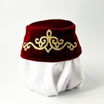 Феска восточная бордо с золотой вышивкой