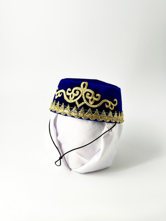 Феска восточная с золотым синяя