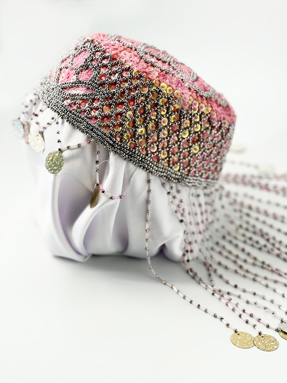 Феска узбекская розовая 