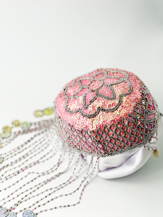 Феска узбекская розовая 