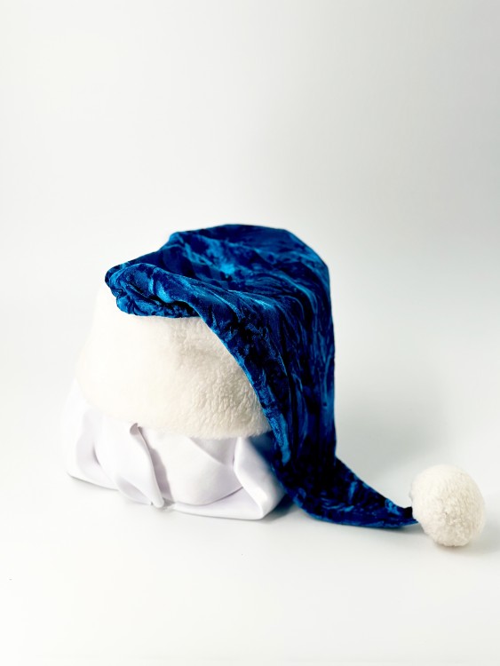 Шапка Морозко бирюзовая с белым мехом