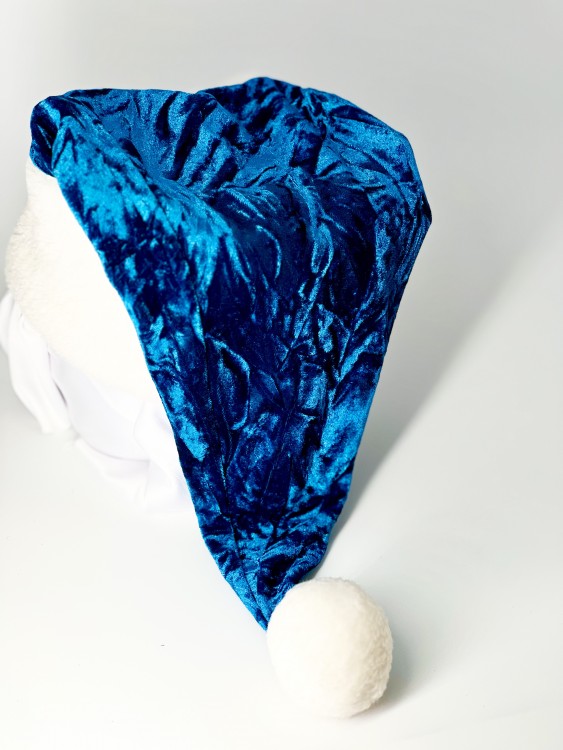 Шапка Морозко бирюзовая с белым мехом