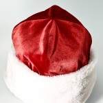 Шапка Деда Мороза красный бархат/мех