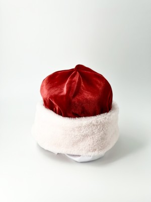 Шапка Деда Мороза красный бархат/мех