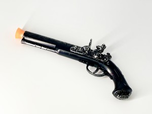 Револьвер пластик длинный серебро