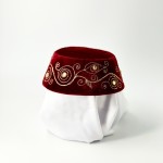 Феска восточная бордо с вышивкой и камнями Феска восточная бордо с вышивкой и камнями