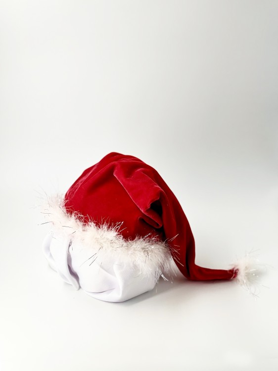 Колпак Санты красный, мех с люрексом Колпак Санты красный, мех с люрексом
