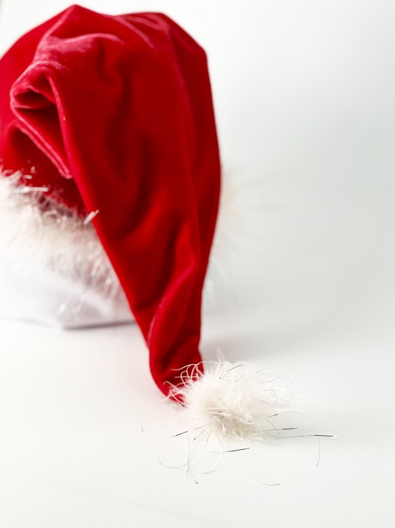 Колпак Санты красный, мех с люрексом Колпак Санты красный, мех с люрексом