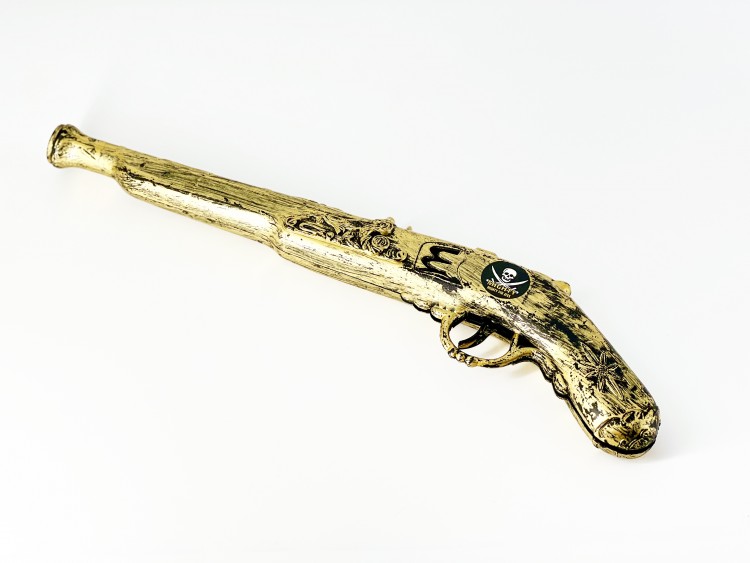 Пистолет трещетка Пиратская история золотой Пистолет трещетка Пиратская история золотой