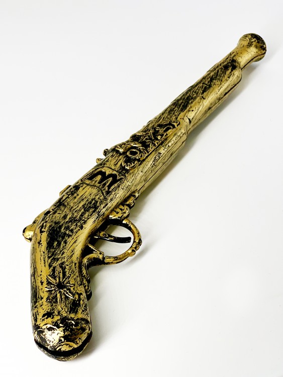 Пистолет трещетка Пиратская история золотой Пистолет трещетка Пиратская история золотой