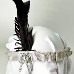 Повязка перья серебро бусинки