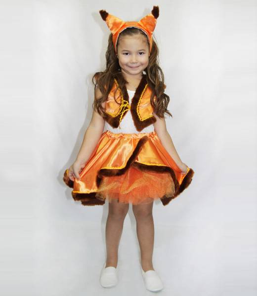 Карнавальный костюм для девочки р 24-30 Jeanees Белочка Венди оранжевый