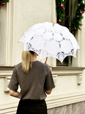 Зонт белый ажурный