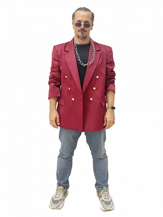 Малиновый пиджак мужской из 90х