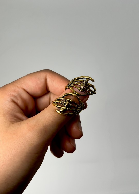 Кольцо кости скелета , черное золото Кольцо кости скелета , черное золото