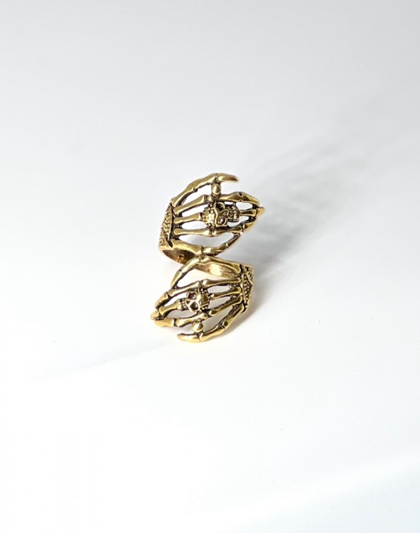 Кольцо кости скелета , черное золото Кольцо кости скелета , черное золото