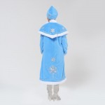 Карнавальный костюм Снегурочка плюш с серебряными узорами ПРОДАЖА